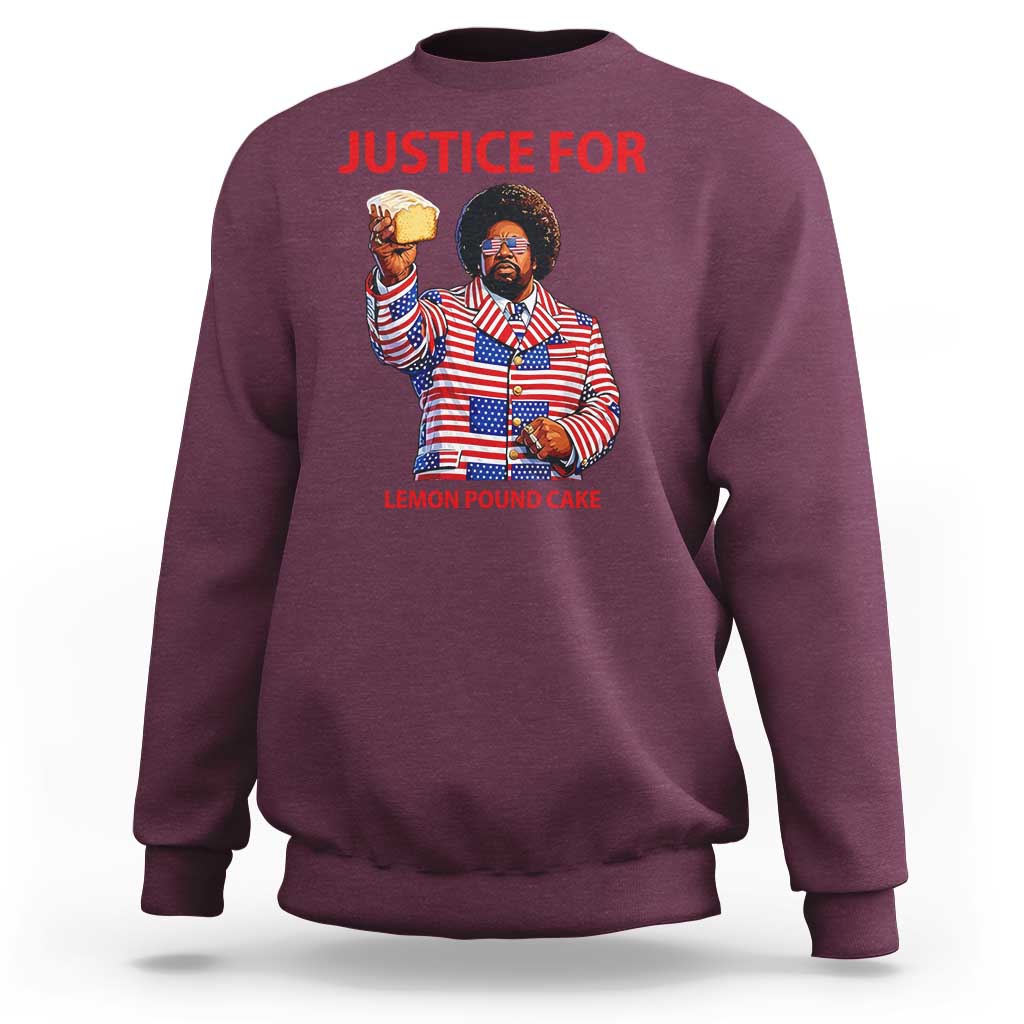 Justice for Lemon Pound Cake Sweatshirt Funny Viral Edgy Meme Courtroom Parody Rap Fans
