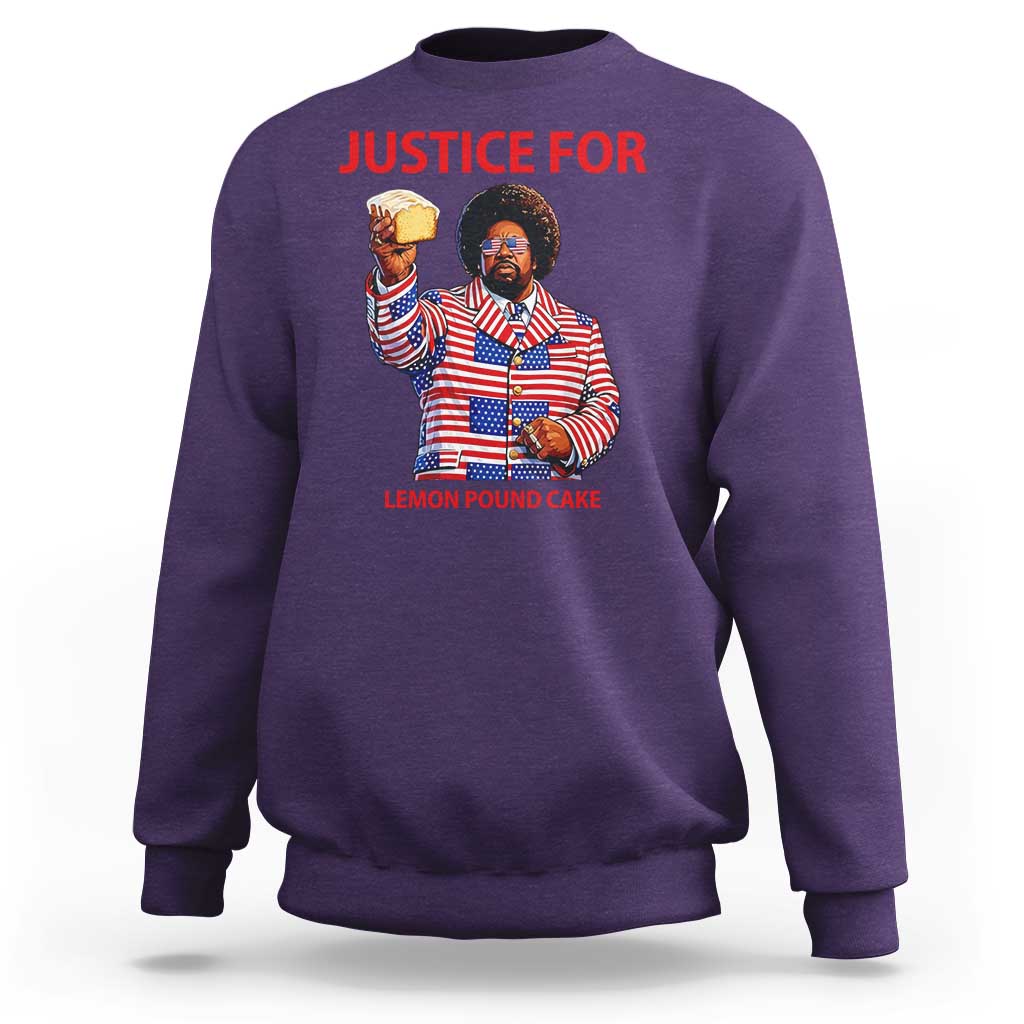 Justice for Lemon Pound Cake Sweatshirt Funny Viral Edgy Meme Courtroom Parody Rap Fans
