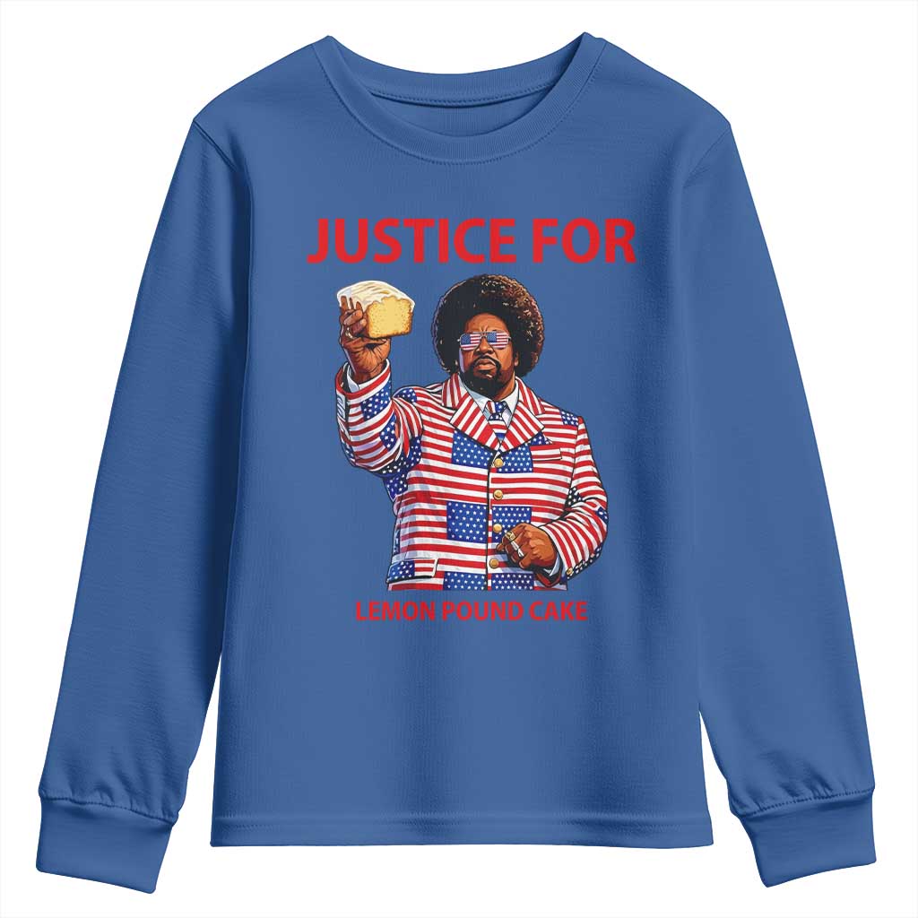 Justice for Lemon Pound Cake Youth Sweatshirt Funny Viral Edgy Meme Courtroom Parody Rap Fans