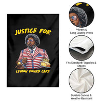 Justice for Lemon Pound Cake Funny Viral  Meme Garden Flag Edgy Hip Hop Humor Parody Gift for Rap Fans