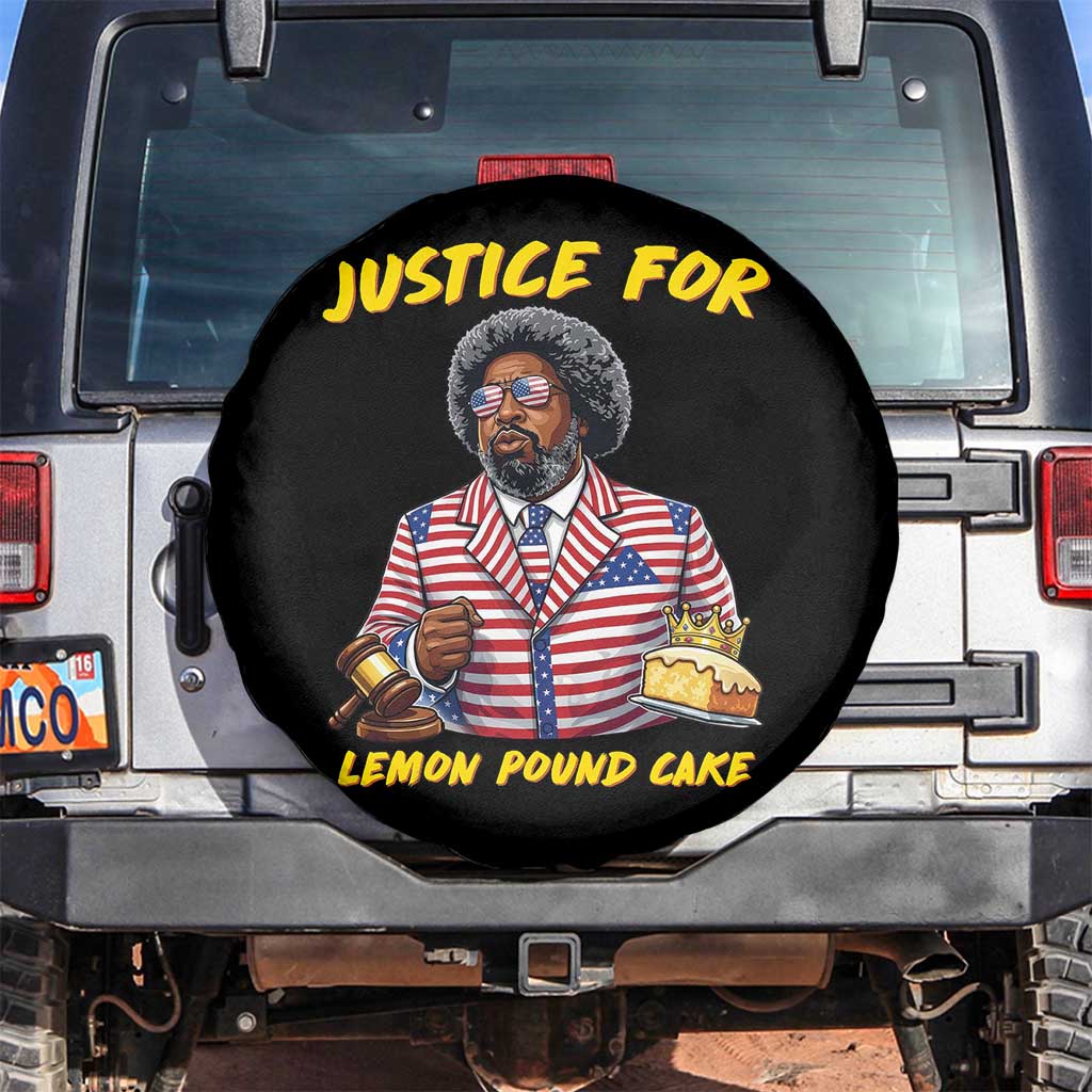Justice for Lemon Pound Cake Funny Viral  Meme Spare Tire Cover Edgy Hip Hop Humor Parody Gift for Rap Fans