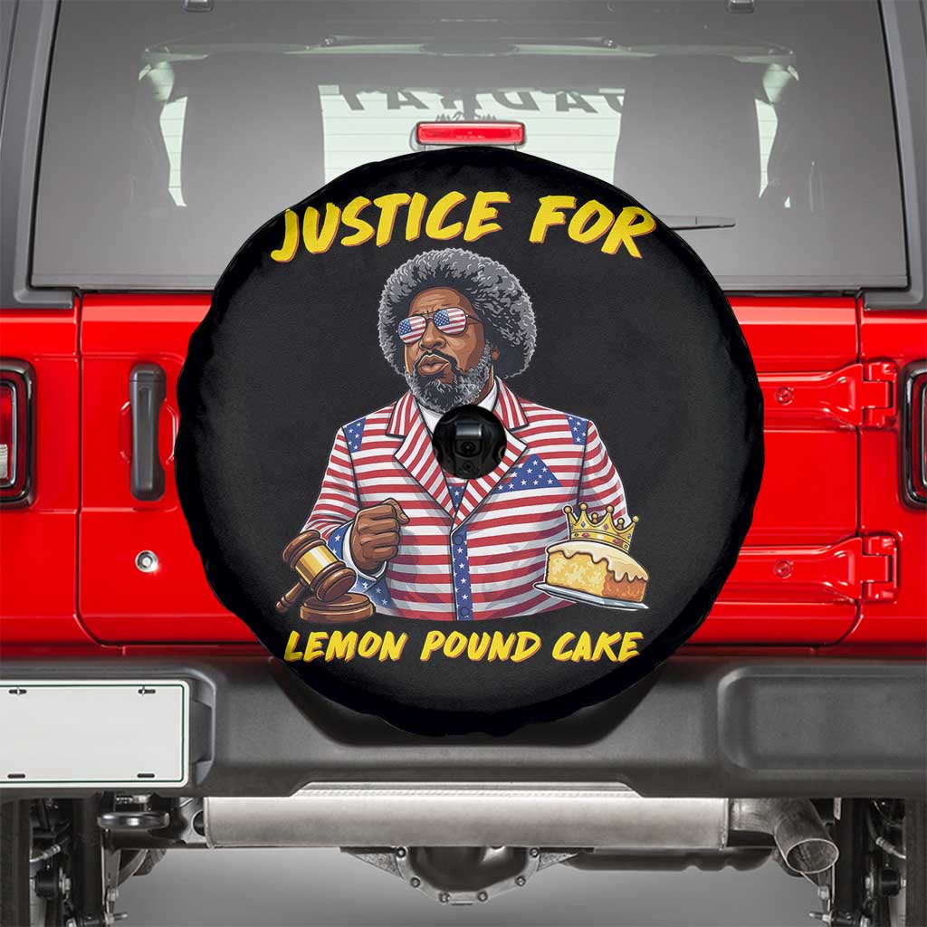 Justice for Lemon Pound Cake Funny Viral  Meme Spare Tire Cover Edgy Hip Hop Humor Parody Gift for Rap Fans