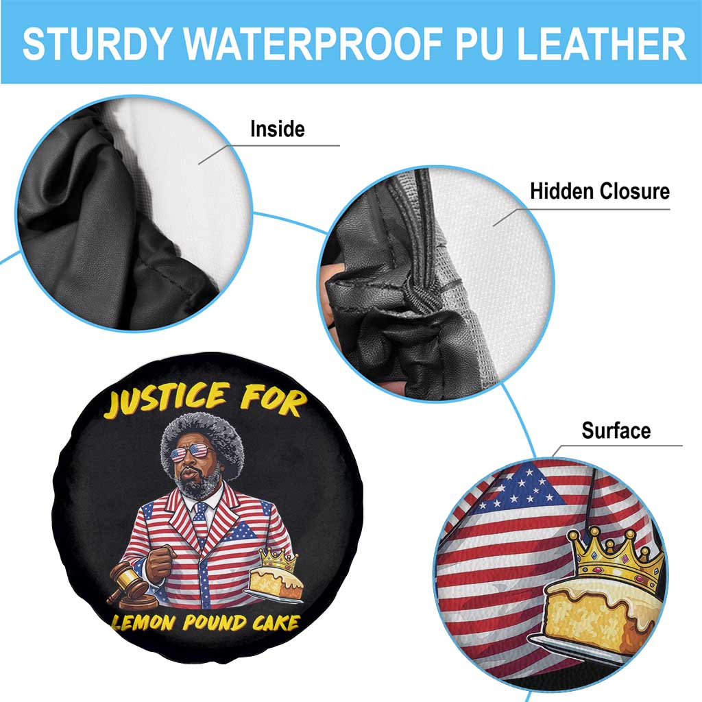 Justice for Lemon Pound Cake Funny Viral  Meme Spare Tire Cover Edgy Hip Hop Humor Parody Gift for Rap Fans