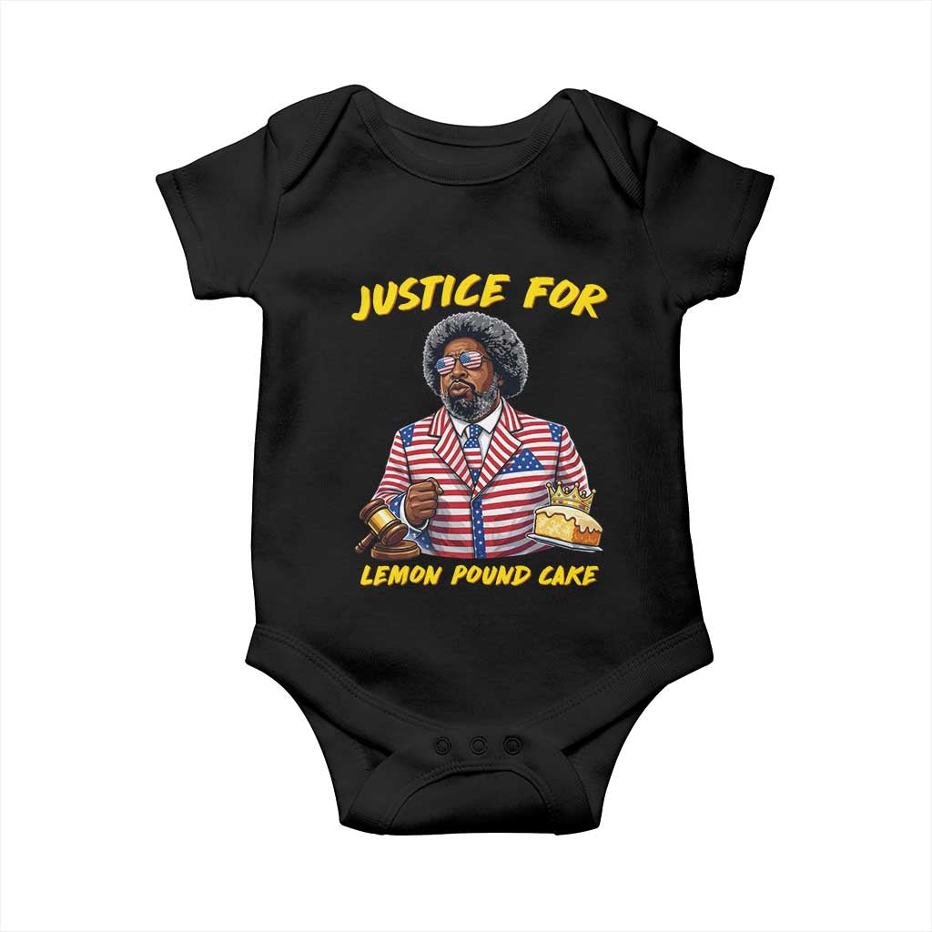 Justice for Lemon Pound Cake Funny Viral  Meme Baby Onesie Edgy Hip Hop Humor Parody Gift for Rap Fans