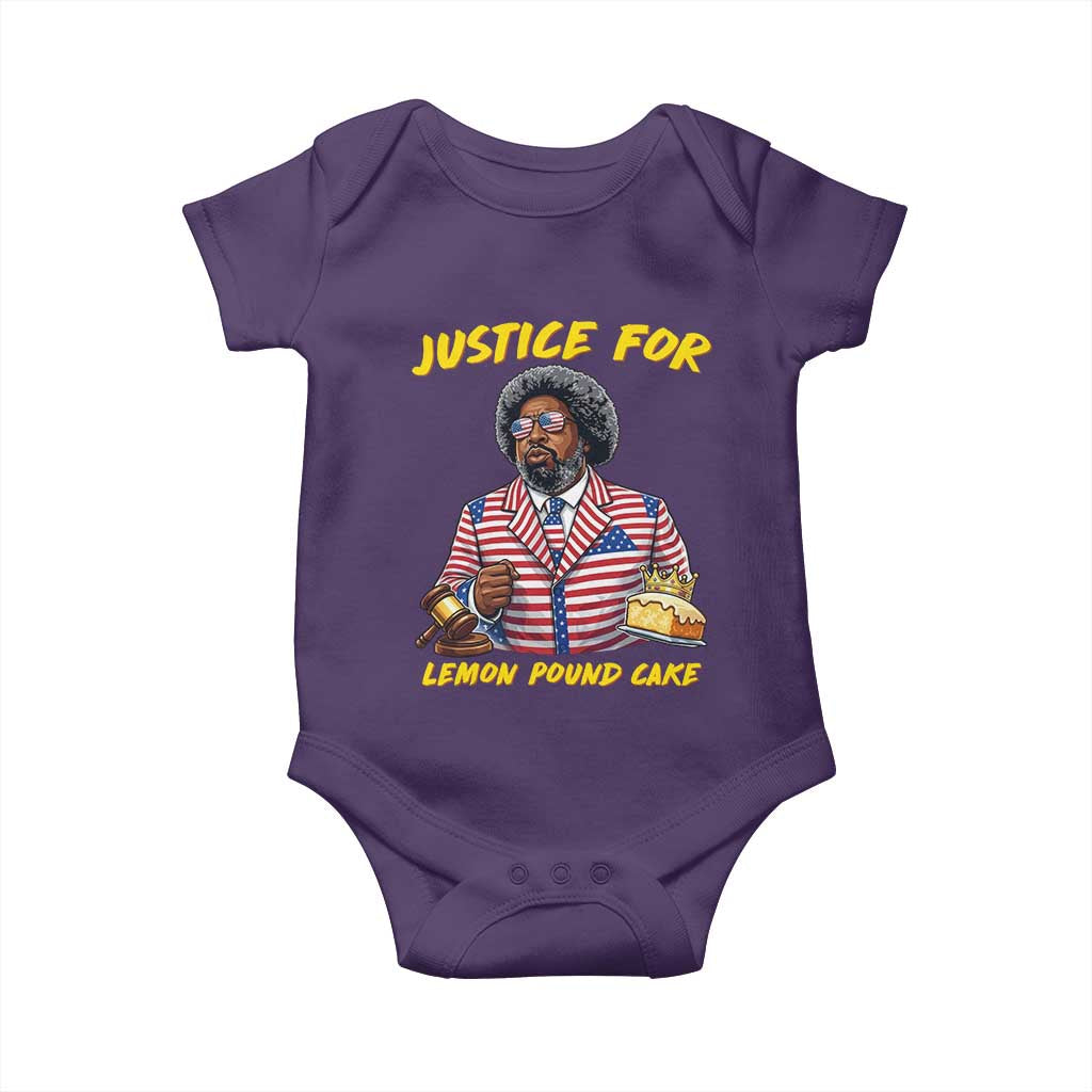 Justice for Lemon Pound Cake Funny Viral  Meme Baby Onesie Edgy Hip Hop Humor Parody Gift for Rap Fans