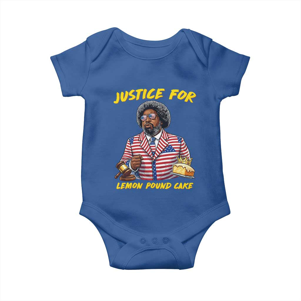 Justice for Lemon Pound Cake Funny Viral  Meme Baby Onesie Edgy Hip Hop Humor Parody Gift for Rap Fans