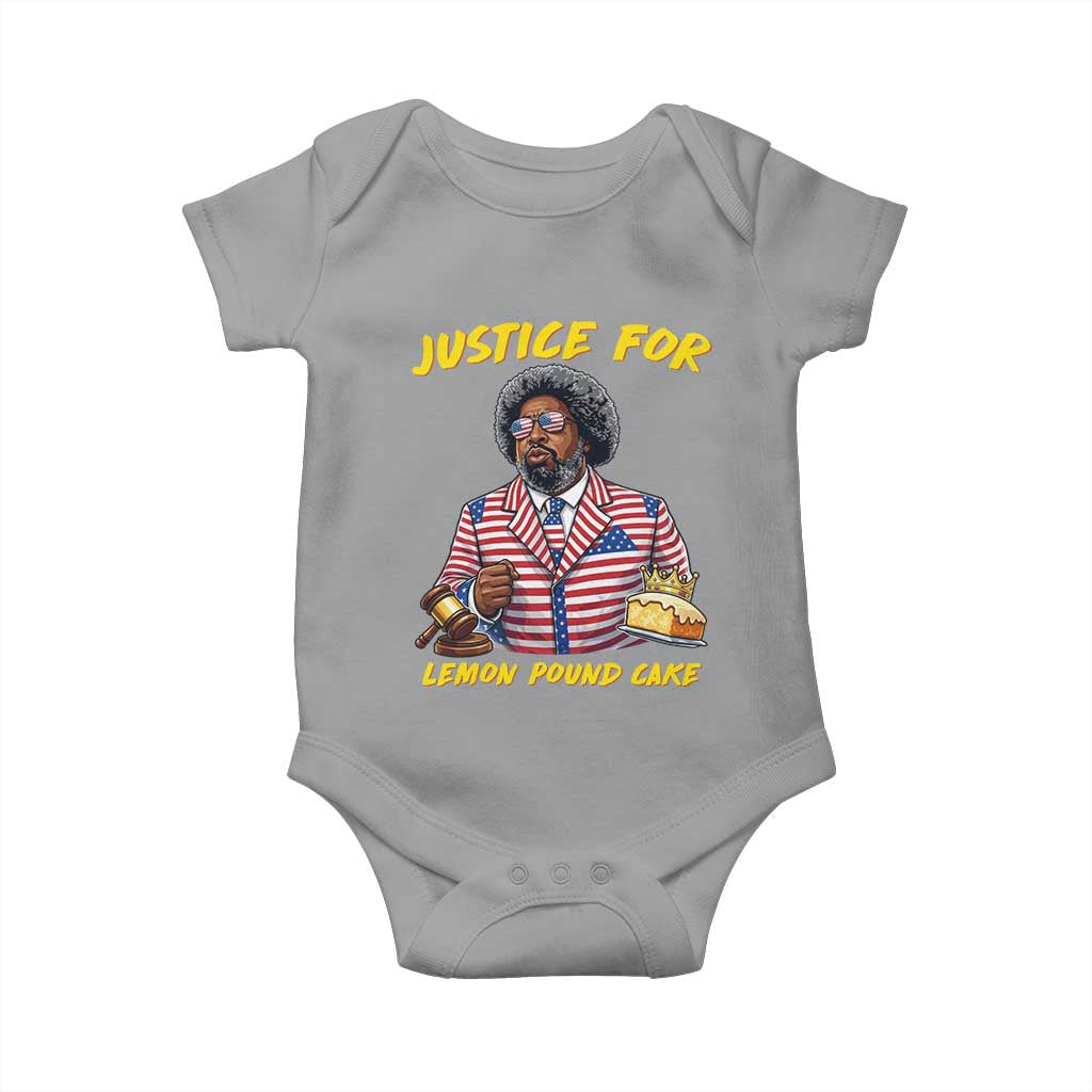 Justice for Lemon Pound Cake Funny Viral  Meme Baby Onesie Edgy Hip Hop Humor Parody Gift for Rap Fans