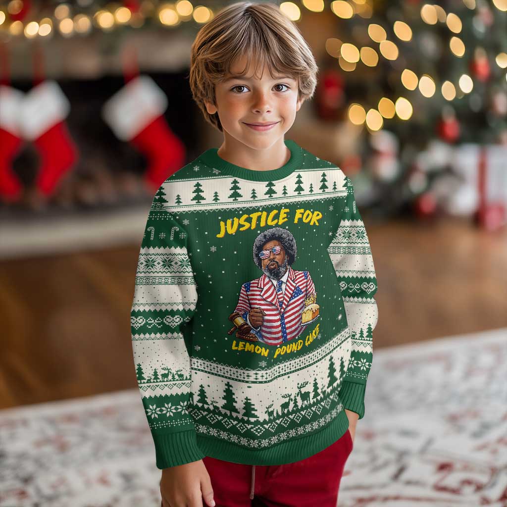Justice for Lemon Pound Cake Funny Viral  Meme Ugly Christmas Sweater Edgy Hip Hop Humor Parody Gift for Rap Fans