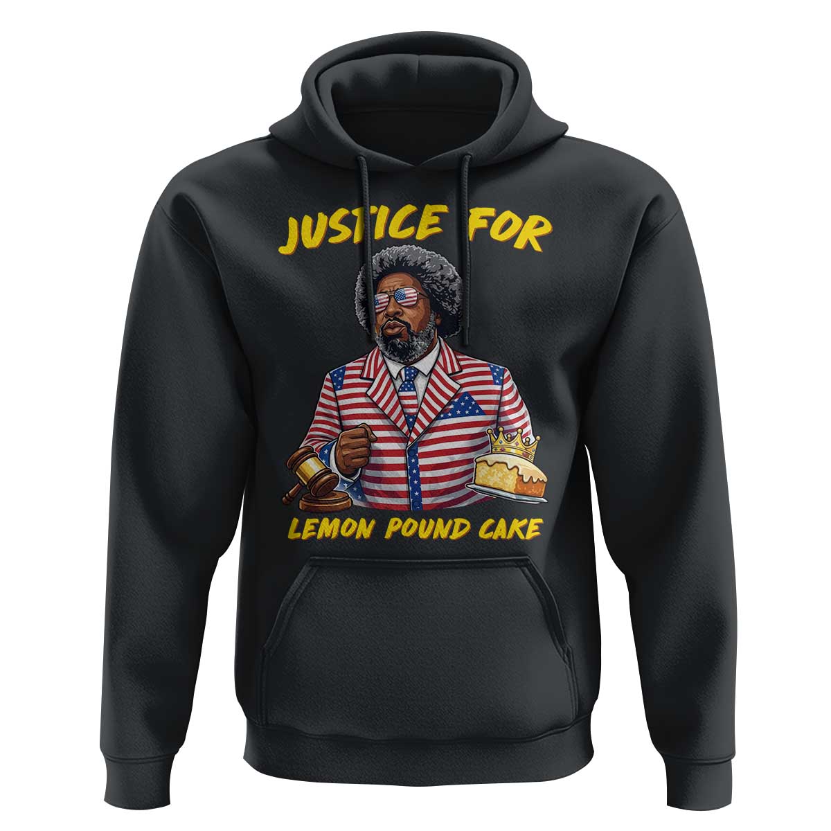 Justice for Lemon Pound Cake Funny Viral  Meme Hoodie Edgy Hip Hop Humor Parody Gift for Rap Fans