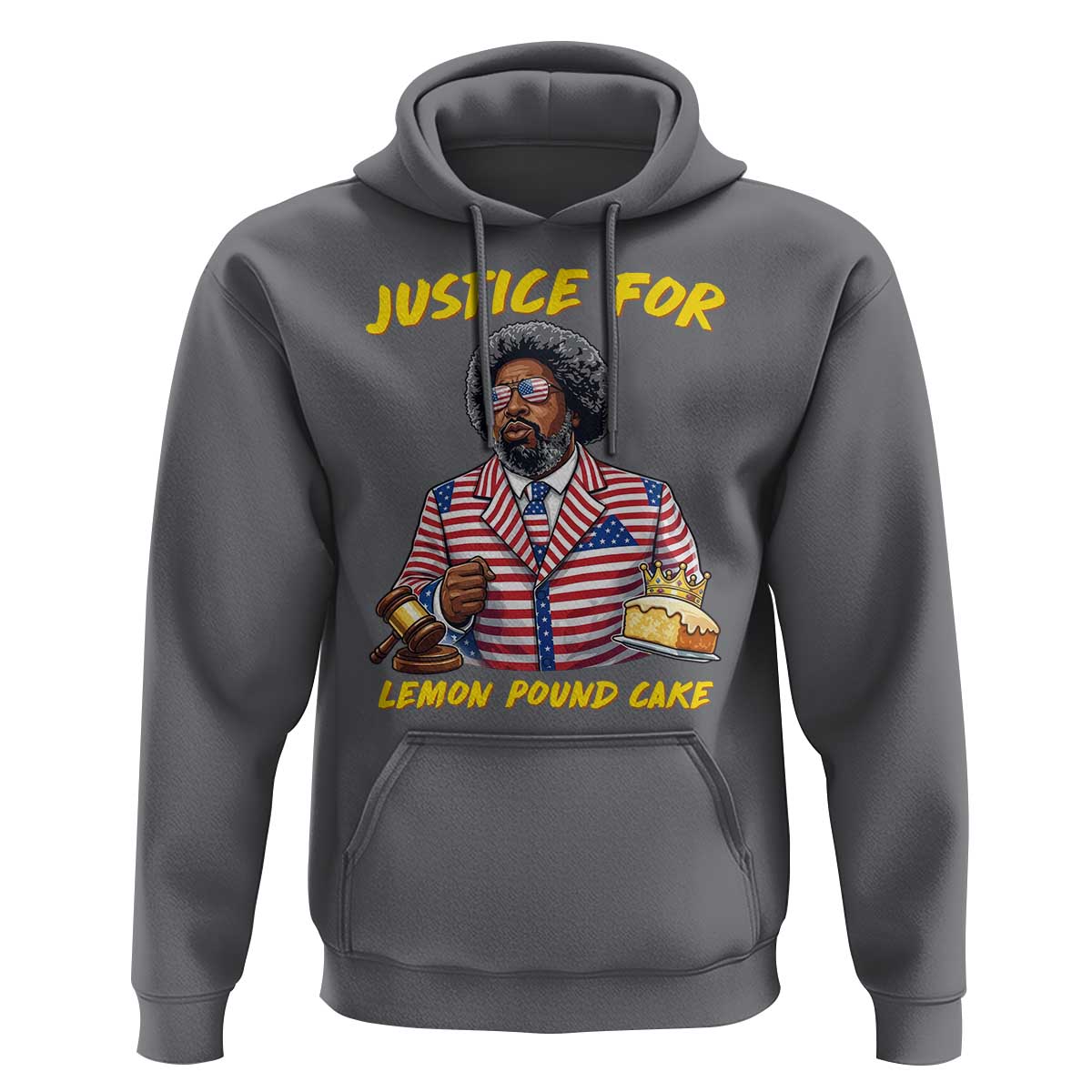 Justice for Lemon Pound Cake Funny Viral  Meme Hoodie Edgy Hip Hop Humor Parody Gift for Rap Fans