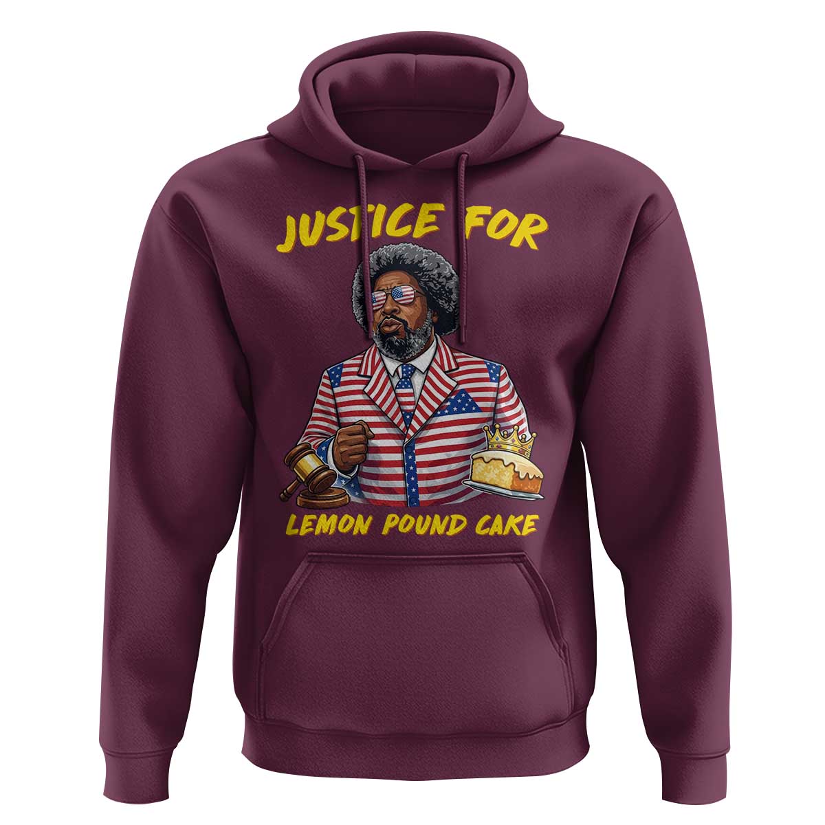 Justice for Lemon Pound Cake Funny Viral  Meme Hoodie Edgy Hip Hop Humor Parody Gift for Rap Fans