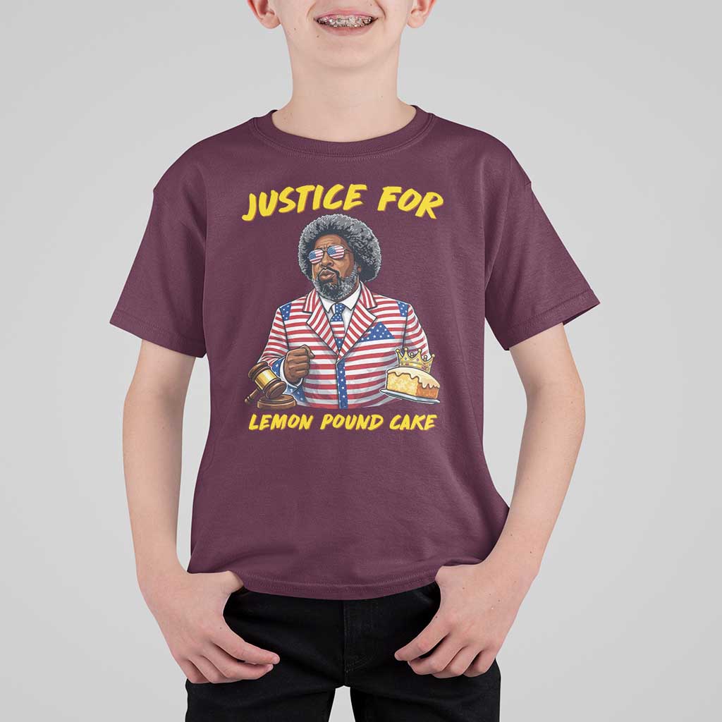 Justice for Lemon Pound Cake Funny Viral  Meme T Shirt For Kid Edgy Hip Hop Humor Parody Gift for Rap Fans