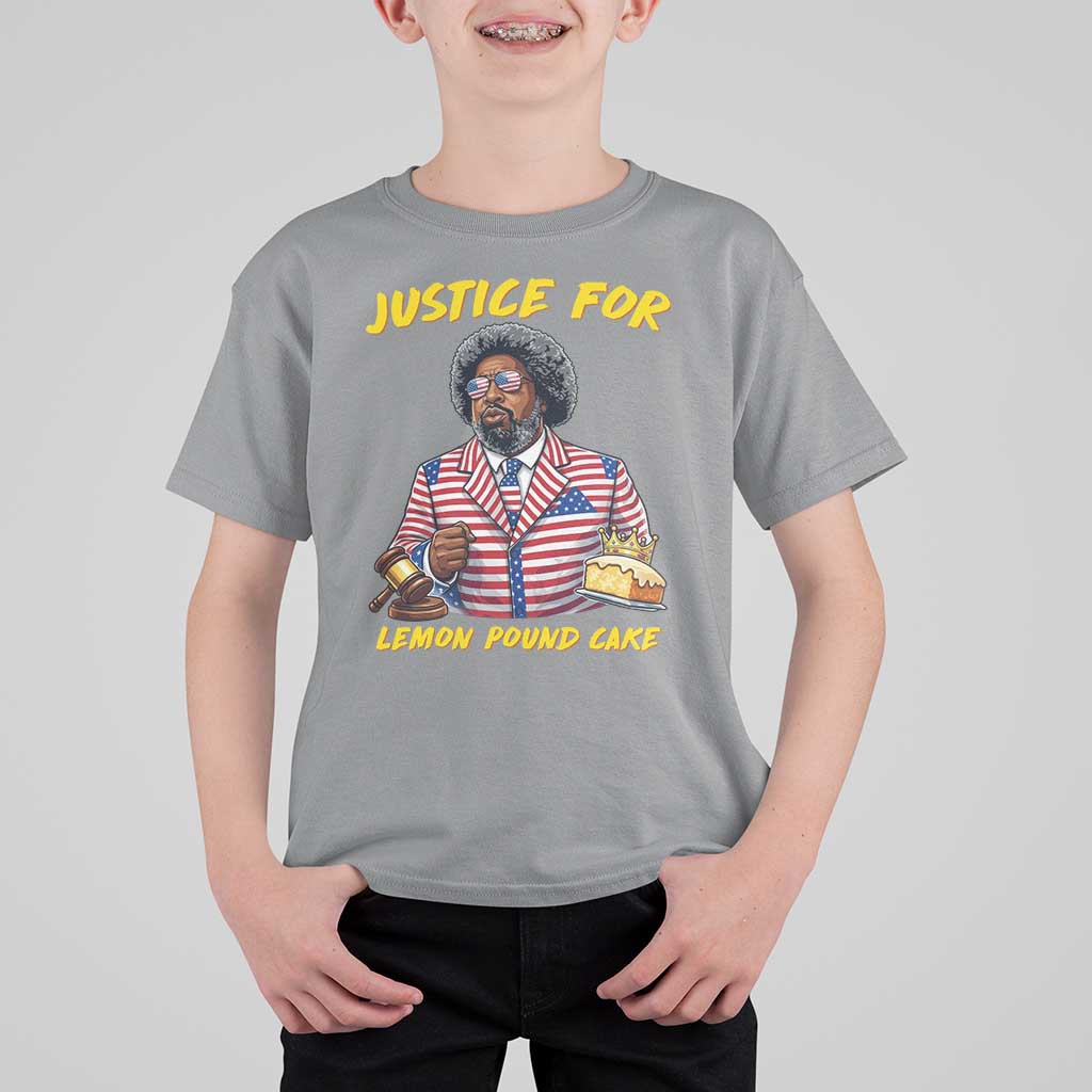 Justice for Lemon Pound Cake Funny Viral  Meme T Shirt For Kid Edgy Hip Hop Humor Parody Gift for Rap Fans