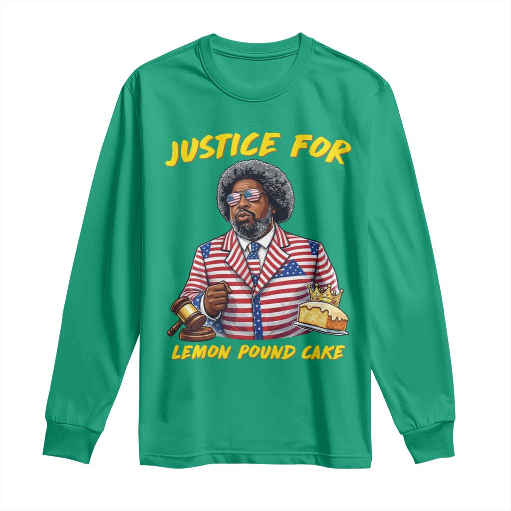 Justice for Lemon Pound Cake Funny Viral  Meme Long Sleeve Shirt Edgy Hip Hop Humor Parody Gift for Rap Fans