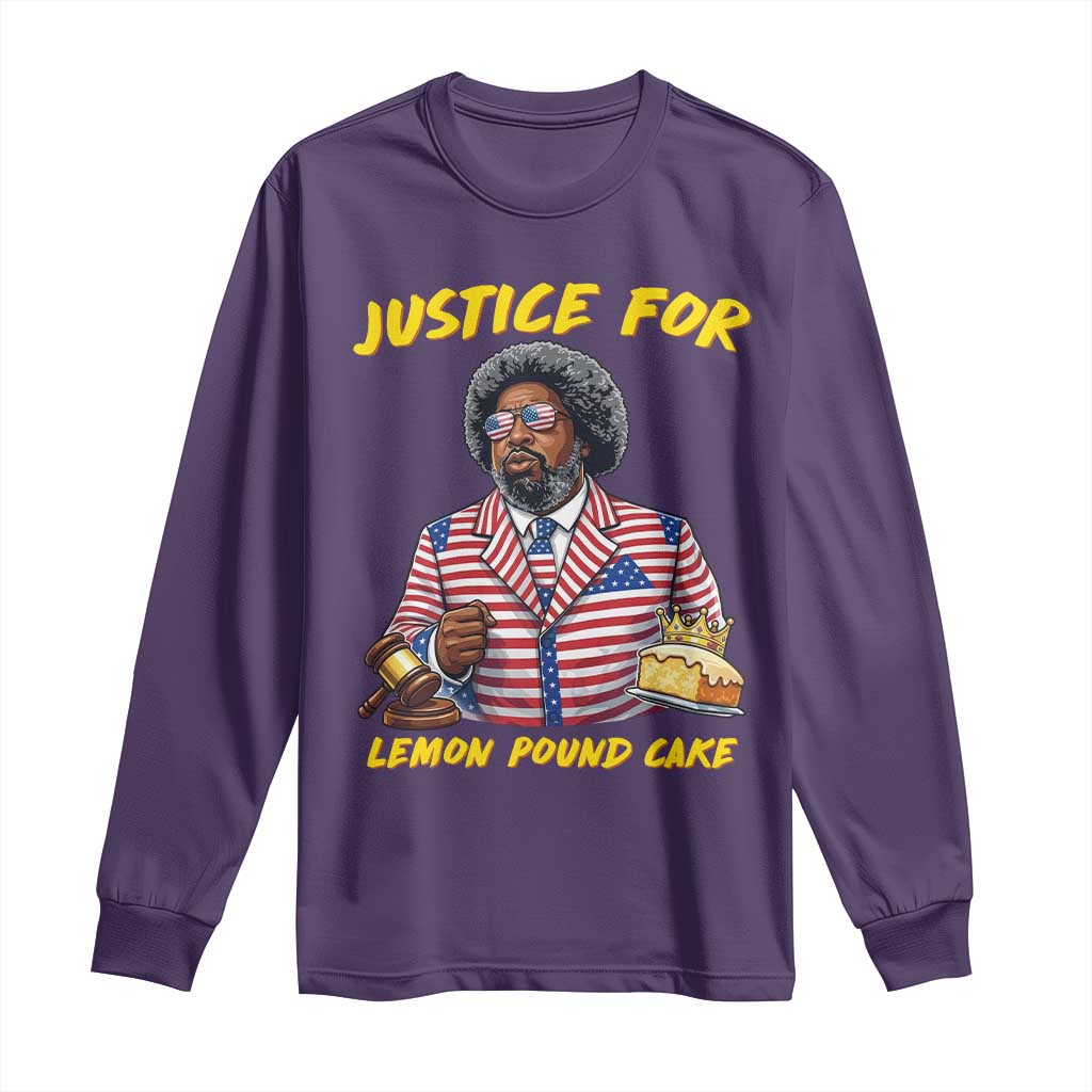 Justice for Lemon Pound Cake Funny Viral  Meme Long Sleeve Shirt Edgy Hip Hop Humor Parody Gift for Rap Fans