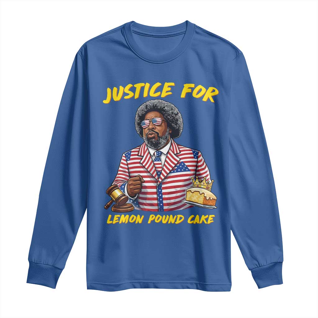 Justice for Lemon Pound Cake Funny Viral  Meme Long Sleeve Shirt Edgy Hip Hop Humor Parody Gift for Rap Fans
