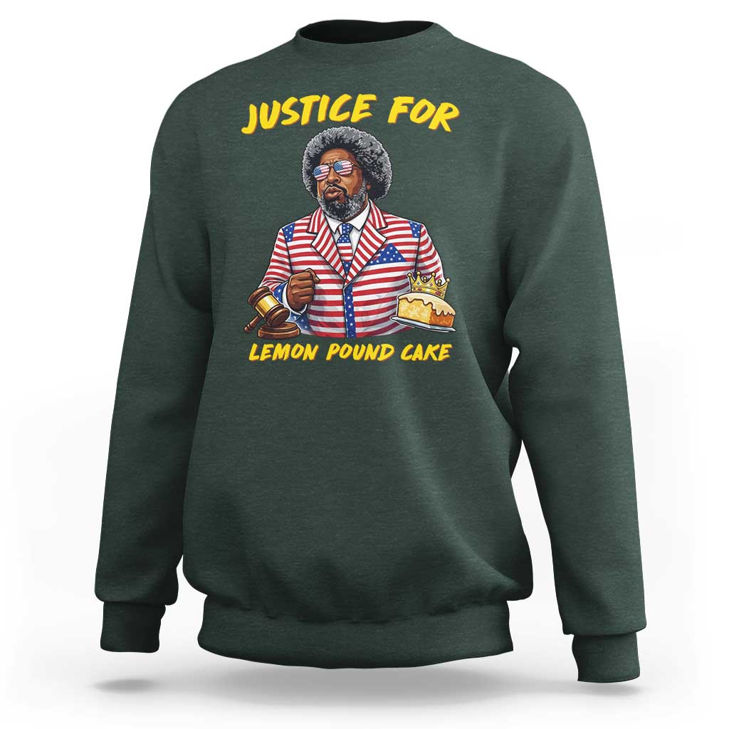 Justice for Lemon Pound Cake Funny Viral  Meme Sweatshirt Edgy Hip Hop Humor Parody Gift for Rap Fans