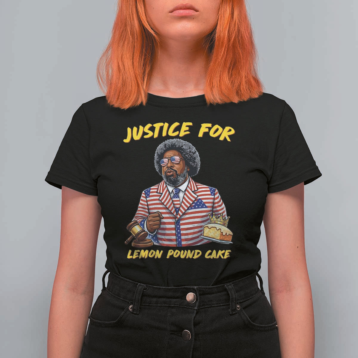 Justice for Lemon Pound Cake Funny Viral  Meme T Shirt For Women Edgy Hip Hop Humor Parody Gift for Rap Fans