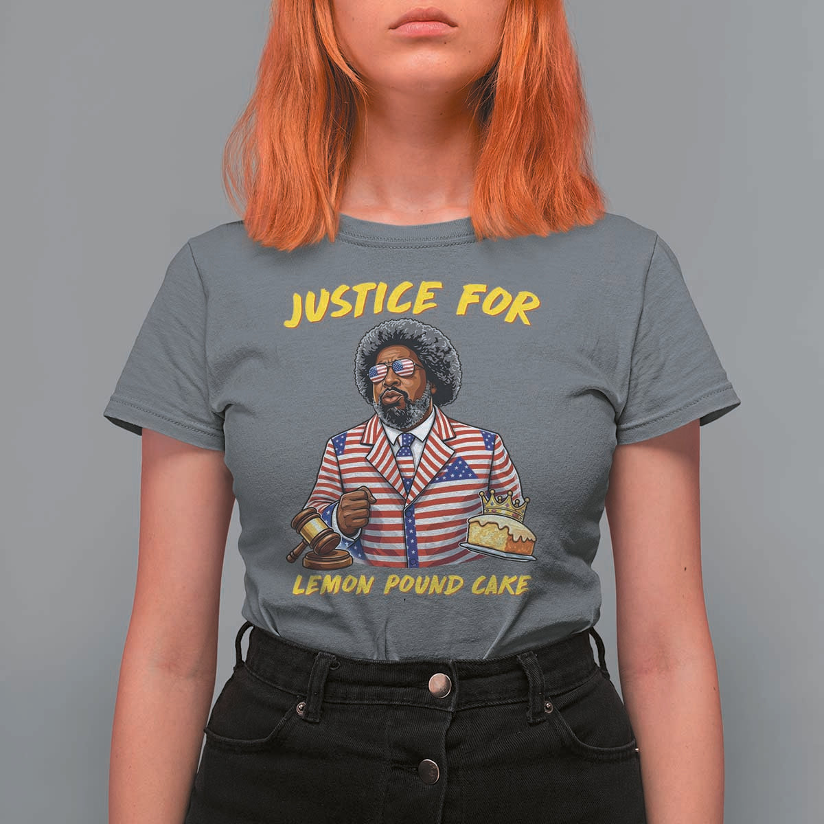 Justice for Lemon Pound Cake Funny Viral  Meme T Shirt For Women Edgy Hip Hop Humor Parody Gift for Rap Fans