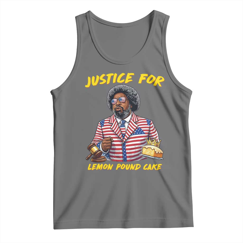 Justice for Lemon Pound Cake Funny Viral  Meme Tank Top Edgy Hip Hop Humor Parody Gift for Rap Fans