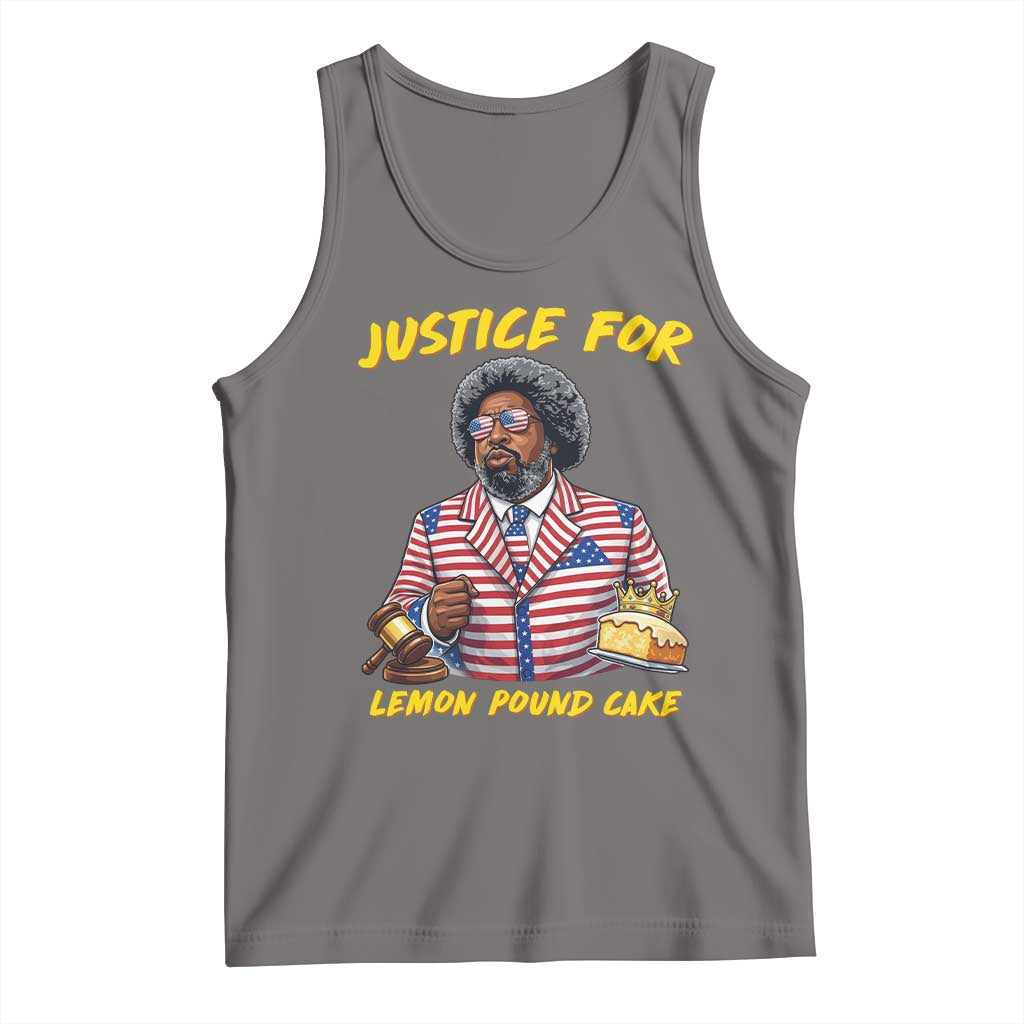 Justice for Lemon Pound Cake Funny Viral  Meme Tank Top Edgy Hip Hop Humor Parody Gift for Rap Fans
