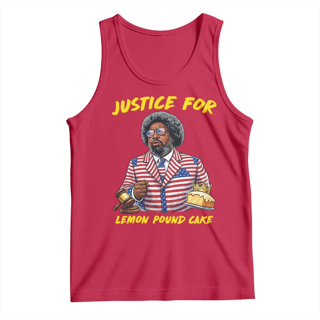 Justice for Lemon Pound Cake Funny Viral  Meme Tank Top Edgy Hip Hop Humor Parody Gift for Rap Fans