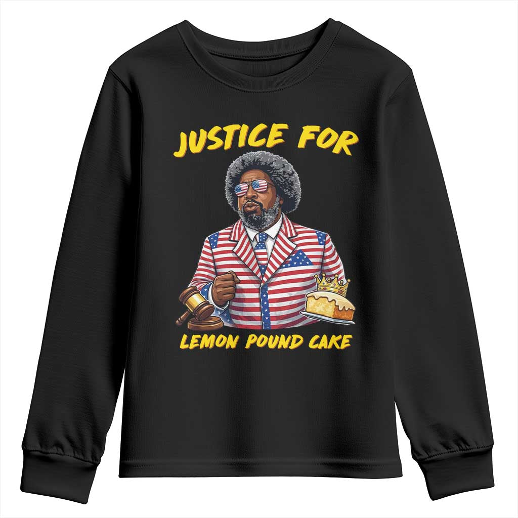 Justice for Lemon Pound Cake Funny Viral  Meme Youth Sweatshirt Edgy Hip Hop Humor Parody Gift for Rap Fans