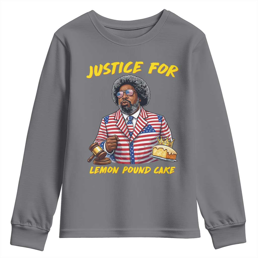 Justice for Lemon Pound Cake Funny Viral  Meme Youth Sweatshirt Edgy Hip Hop Humor Parody Gift for Rap Fans