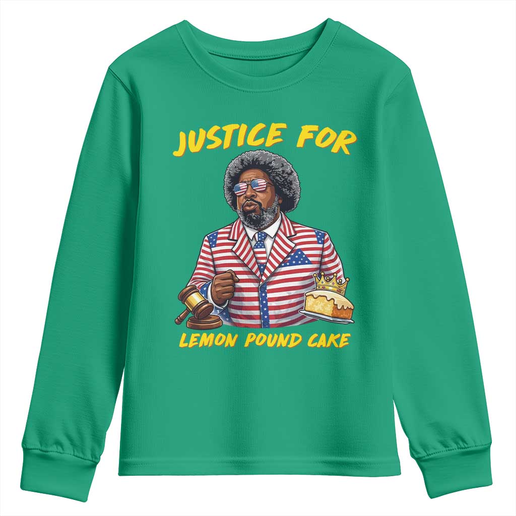 Justice for Lemon Pound Cake Funny Viral  Meme Youth Sweatshirt Edgy Hip Hop Humor Parody Gift for Rap Fans