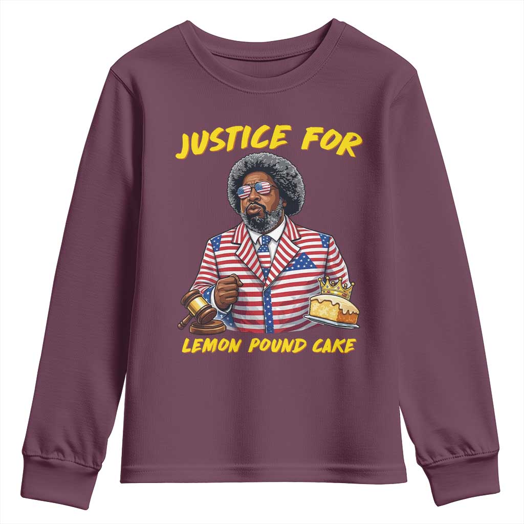 Justice for Lemon Pound Cake Funny Viral  Meme Youth Sweatshirt Edgy Hip Hop Humor Parody Gift for Rap Fans