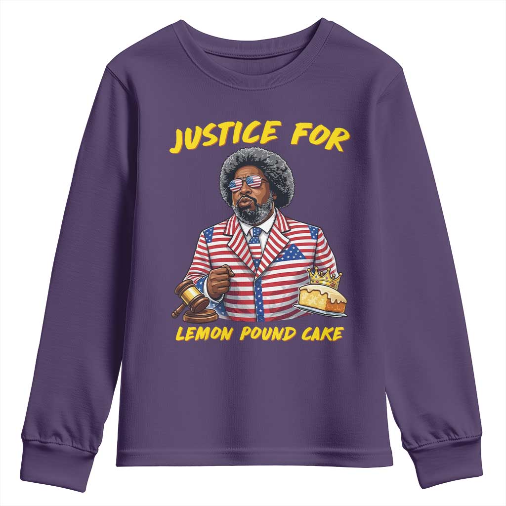 Justice for Lemon Pound Cake Funny Viral  Meme Youth Sweatshirt Edgy Hip Hop Humor Parody Gift for Rap Fans