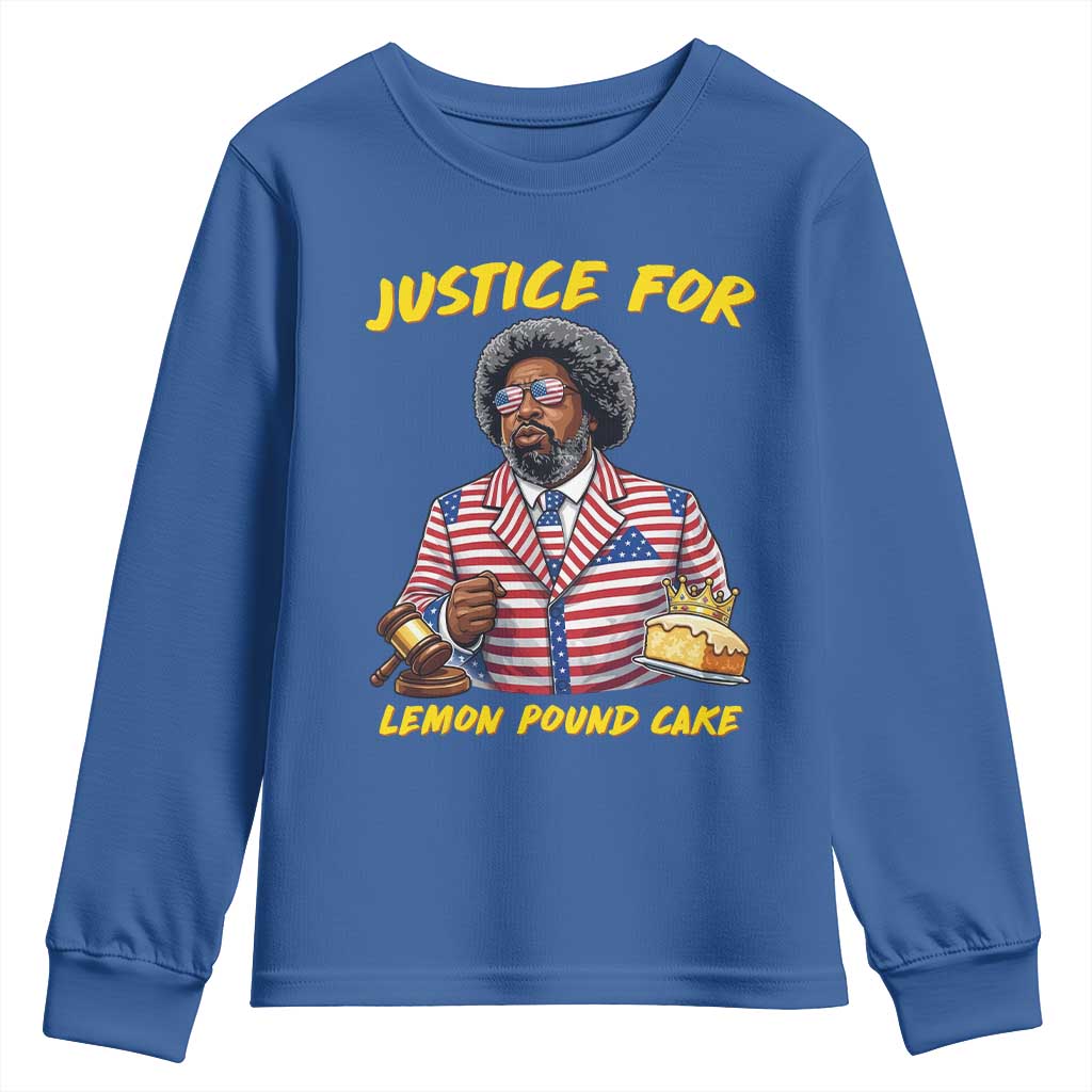 Justice for Lemon Pound Cake Funny Viral  Meme Youth Sweatshirt Edgy Hip Hop Humor Parody Gift for Rap Fans