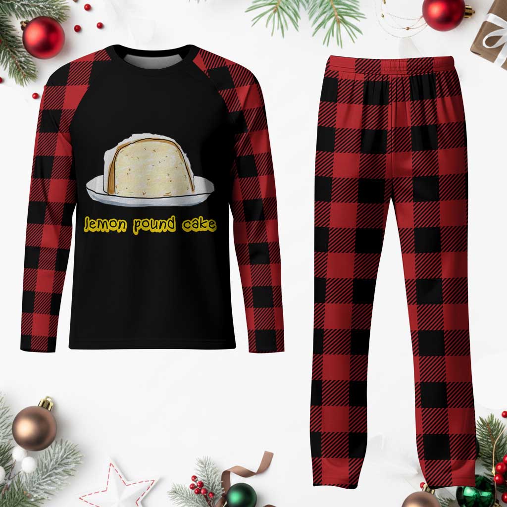 Lemon Pound Cake Funny Meme Plaid Pajama Set Viral Edgy Hip Hop Humor Parody Gift for Rap Fans
