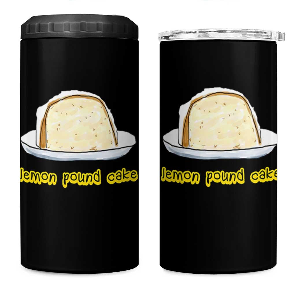 Lemon Pound Cake Funny Meme 4 in 1 Can Cooler Tumbler Viral Edgy Hip Hop Humor Parody Gift for Rap Fans