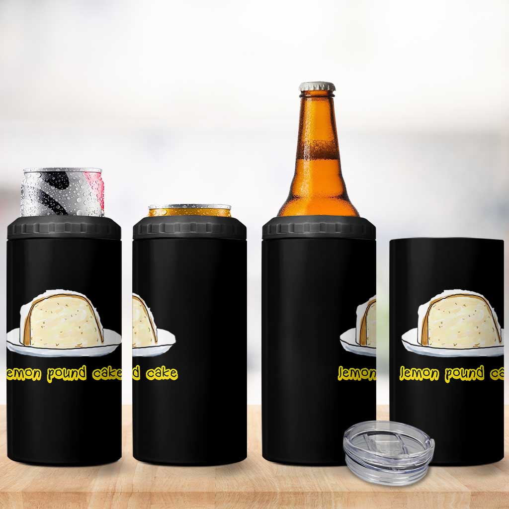 Lemon Pound Cake Funny Meme 4 in 1 Can Cooler Tumbler Viral Edgy Hip Hop Humor Parody Gift for Rap Fans