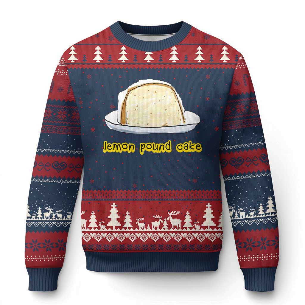 Lemon Pound Cake Funny Meme Ugly Christmas Sweater Viral Edgy Hip Hop Humor Parody Gift for Rap Fans