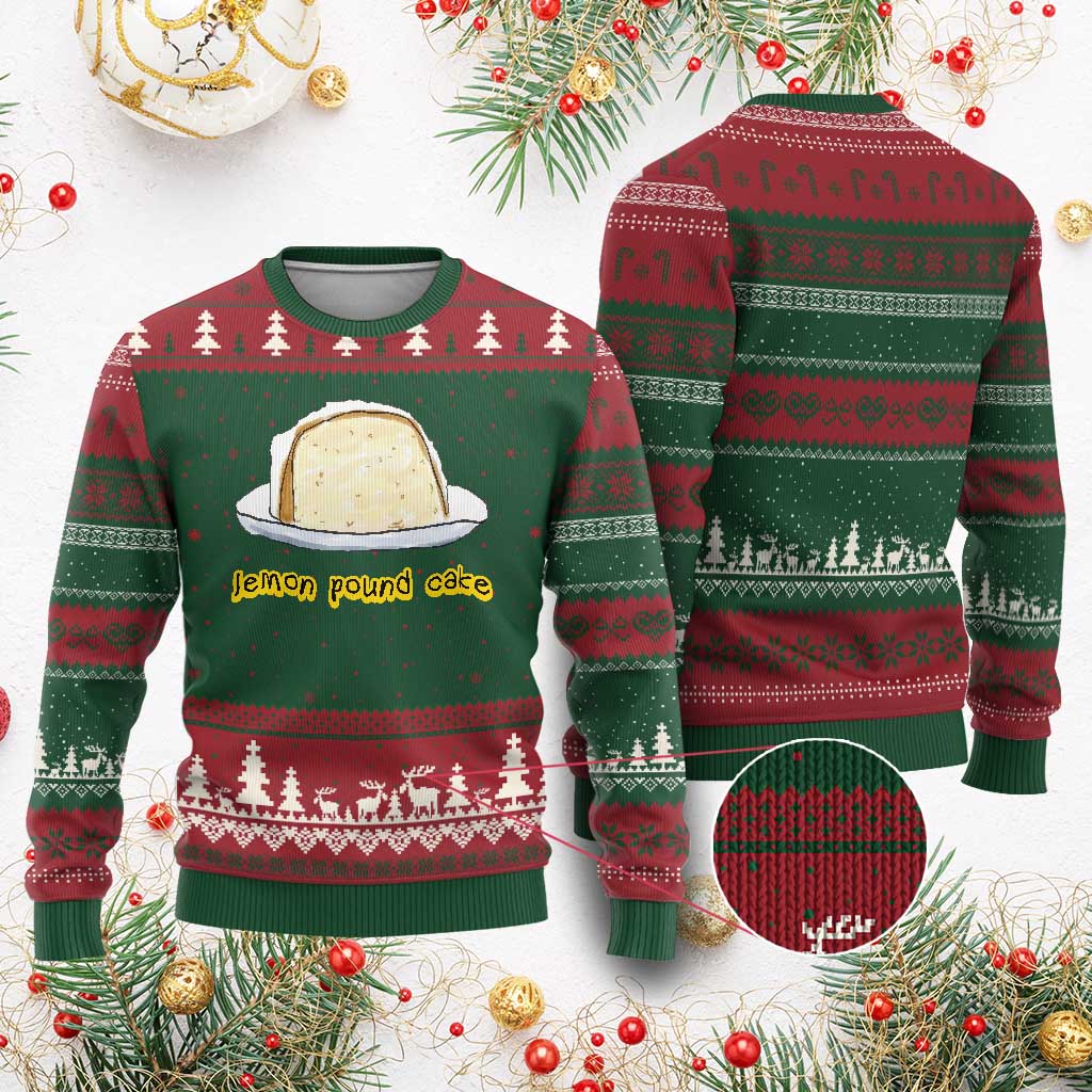 Lemon Pound Cake Funny Meme Ugly Christmas Sweater Viral Edgy Hip Hop Humor Parody Gift for Rap Fans