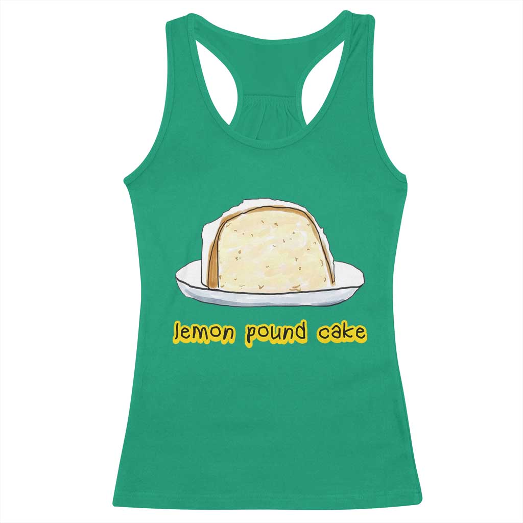 Lemon Pound Cake Funny Meme Racerback Tank Top Viral Edgy Hip Hop Humor Parody Gift for Rap Fans