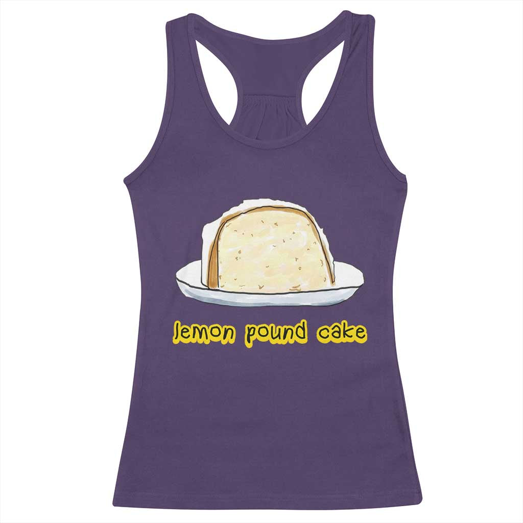 Lemon Pound Cake Funny Meme Racerback Tank Top Viral Edgy Hip Hop Humor Parody Gift for Rap Fans