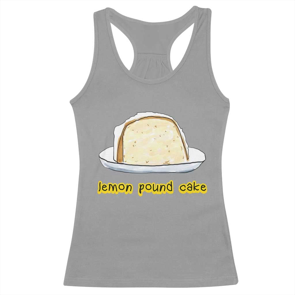 Lemon Pound Cake Funny Meme Racerback Tank Top Viral Edgy Hip Hop Humor Parody Gift for Rap Fans