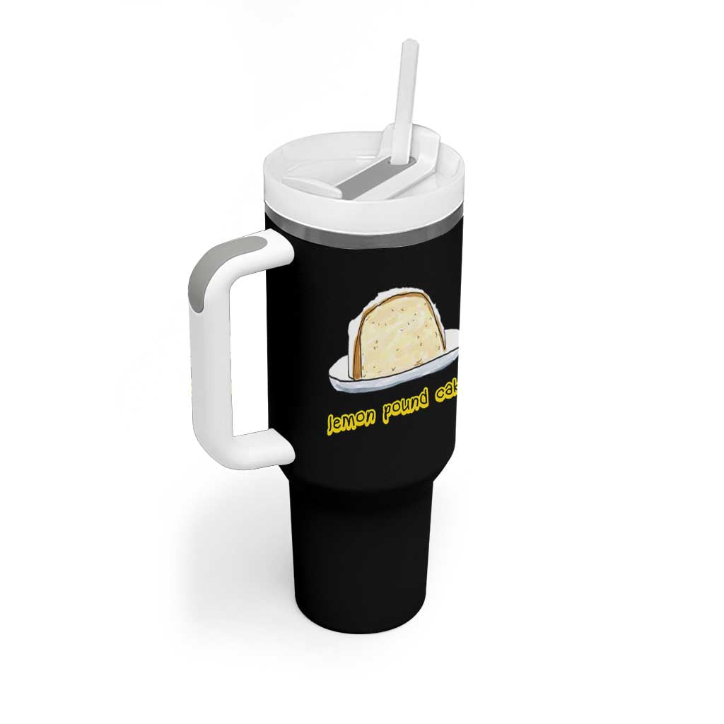 Lemon Pound Cake Funny Meme Tumbler With Handle Viral Edgy Hip Hop Humor Parody Gift for Rap Fans