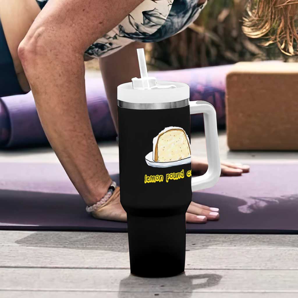 Lemon Pound Cake Funny Meme Tumbler With Handle Viral Edgy Hip Hop Humor Parody Gift for Rap Fans