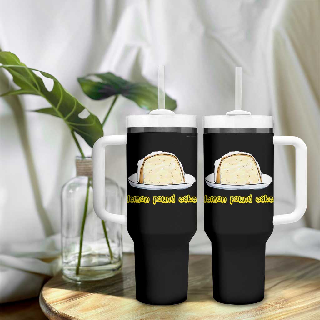 Lemon Pound Cake Funny Meme Tumbler With Handle Viral Edgy Hip Hop Humor Parody Gift for Rap Fans