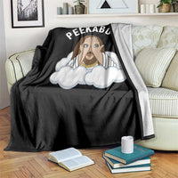 Peekaboo Jesus Funny Christian Throw Blanket Faith Humor Savior in Clouds Religious Meme