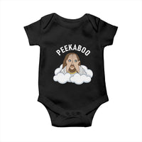 Peekaboo Jesus Funny Christian Baby Onesie Faith Humor Savior in Clouds Religious Meme