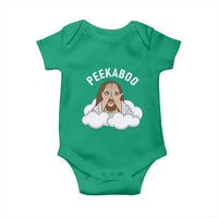 Peekaboo Jesus Funny Christian Baby Onesie Faith Humor Savior in Clouds Religious Meme