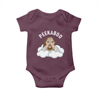 Peekaboo Jesus Funny Christian Baby Onesie Faith Humor Savior in Clouds Religious Meme