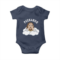 Peekaboo Jesus Funny Christian Baby Onesie Faith Humor Savior in Clouds Religious Meme