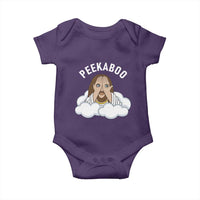Peekaboo Jesus Funny Christian Baby Onesie Faith Humor Savior in Clouds Religious Meme