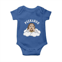Peekaboo Jesus Funny Christian Baby Onesie Faith Humor Savior in Clouds Religious Meme